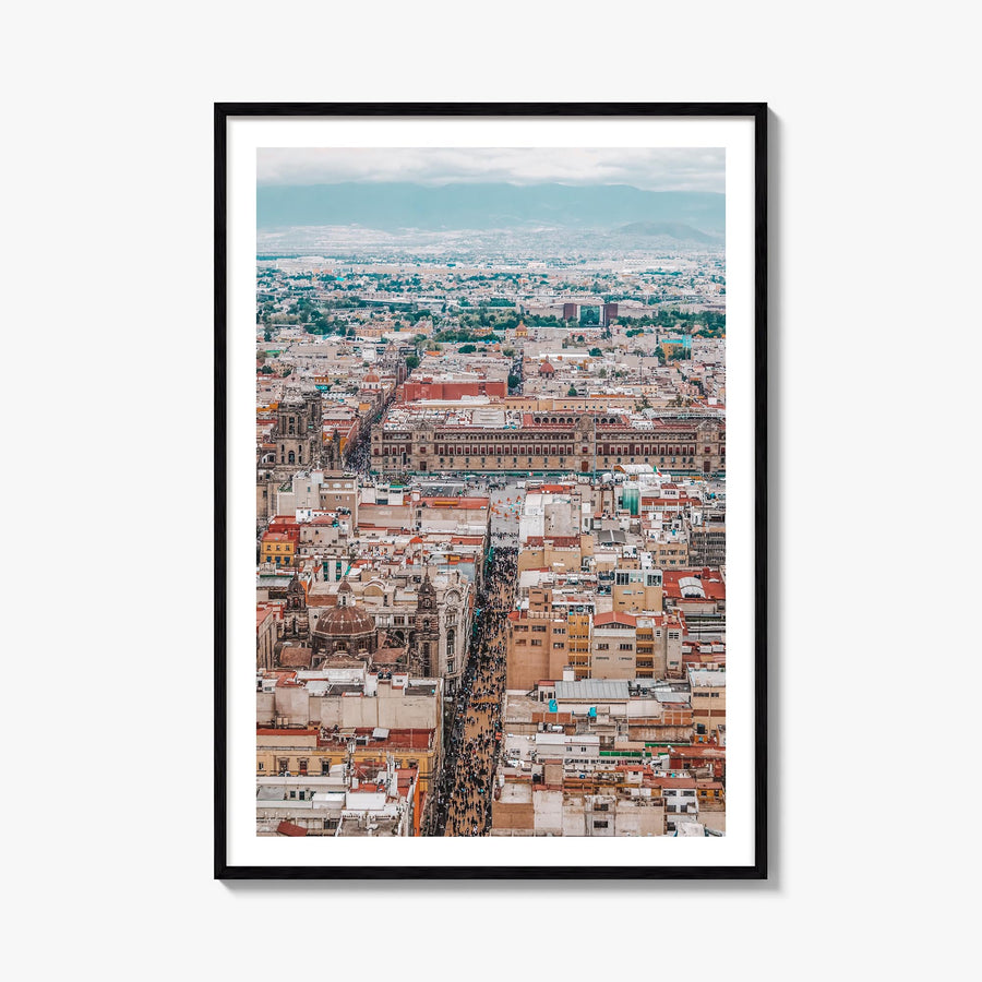 Mexico City no. 1 colorful photo poster of Mexico – vertical wall art, unframed print shown in interior mockup