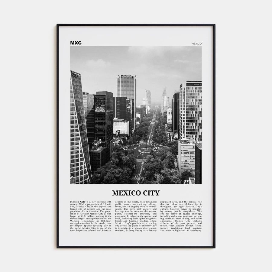 Mexico City No 1 Poster None / 8x12 in Nbourhood Travel B&W Poster