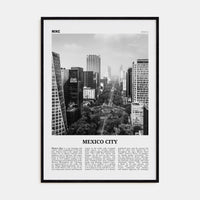 Mexico City No 1 Poster Black Wood / 8x12 in Nbourhood Travel B&W Poster