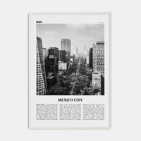 Mexico City No 1 Poster White Wood / 8x12 in Nbourhood Travel B&W Poster