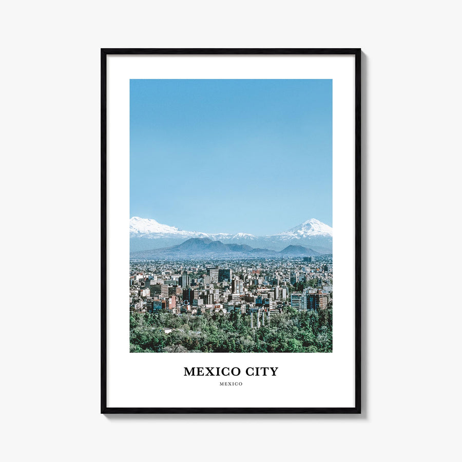 Mexico City no. 2 colorful classic poster of Mexico – vertical wall art, unframed print shown in interior mockup