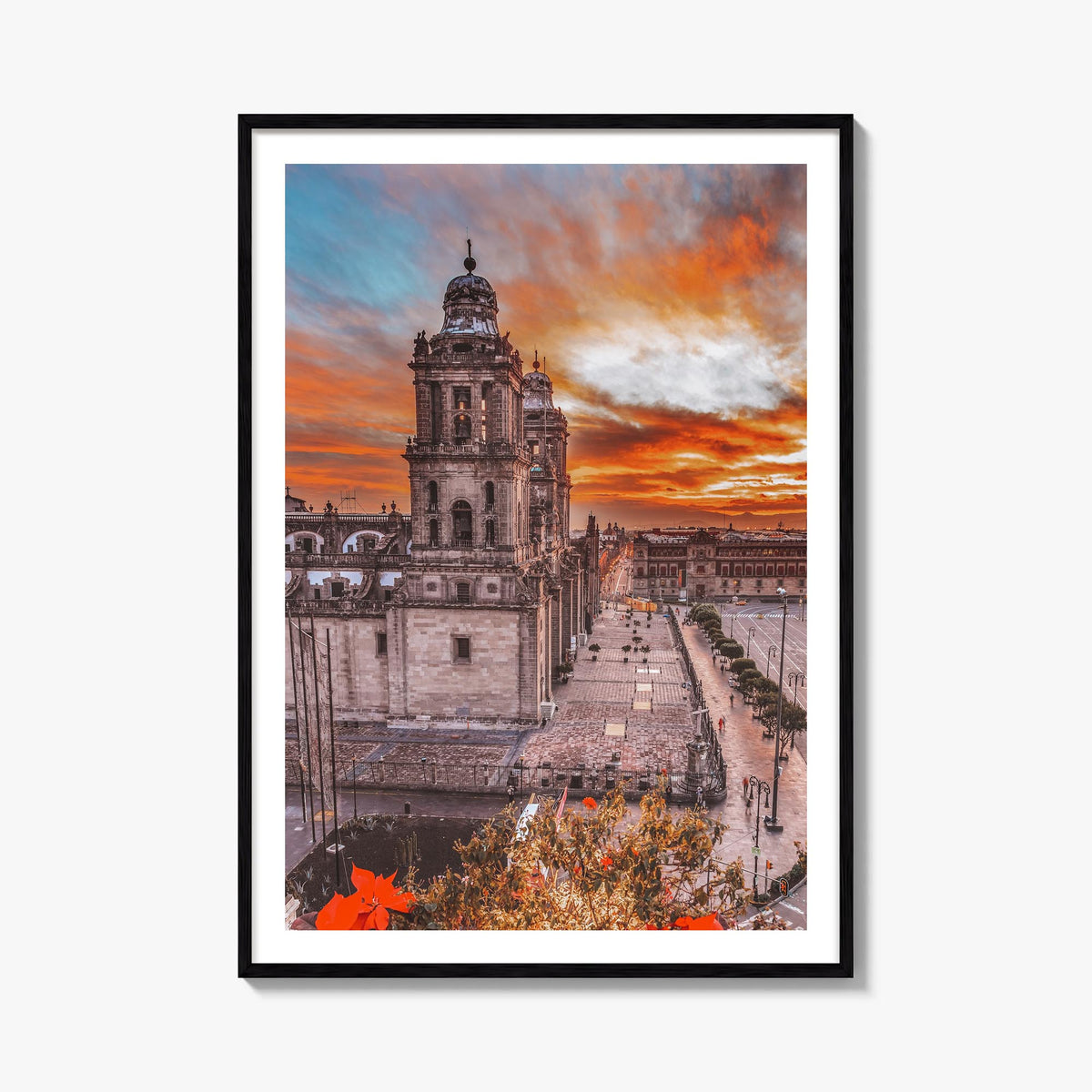Mexico City no. 2 colorful photo poster of Mexico – vertical wall art, unframed print shown in interior mockup