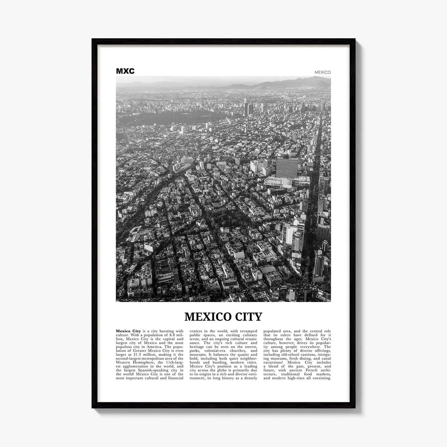Mexico City Newspaper No 3 Poster, framed poster mockup