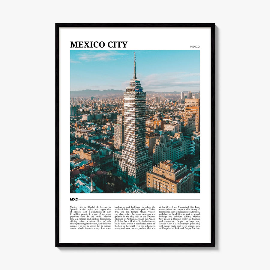 Mexico City Travel No 1 Poster, framed poster mockup