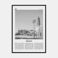 Mexico No 4 Poster Black Wood / 8x12 in Nbourhood Travel B&W Poster