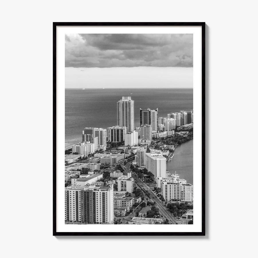 Miami Beach Photo Poster, framed poster mockup, white border
