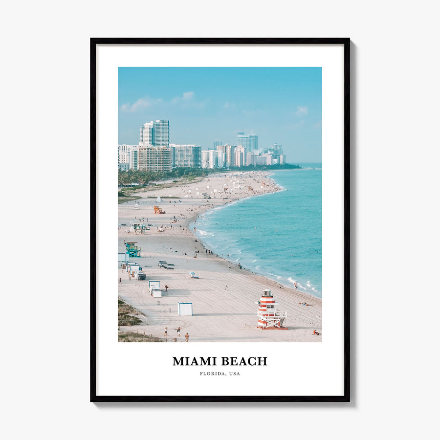 Miami Beach Classic Poster, framed poster mockup