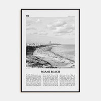 Miami Beach Poster None / 8x12 in Nbourhood Travel B&W Poster