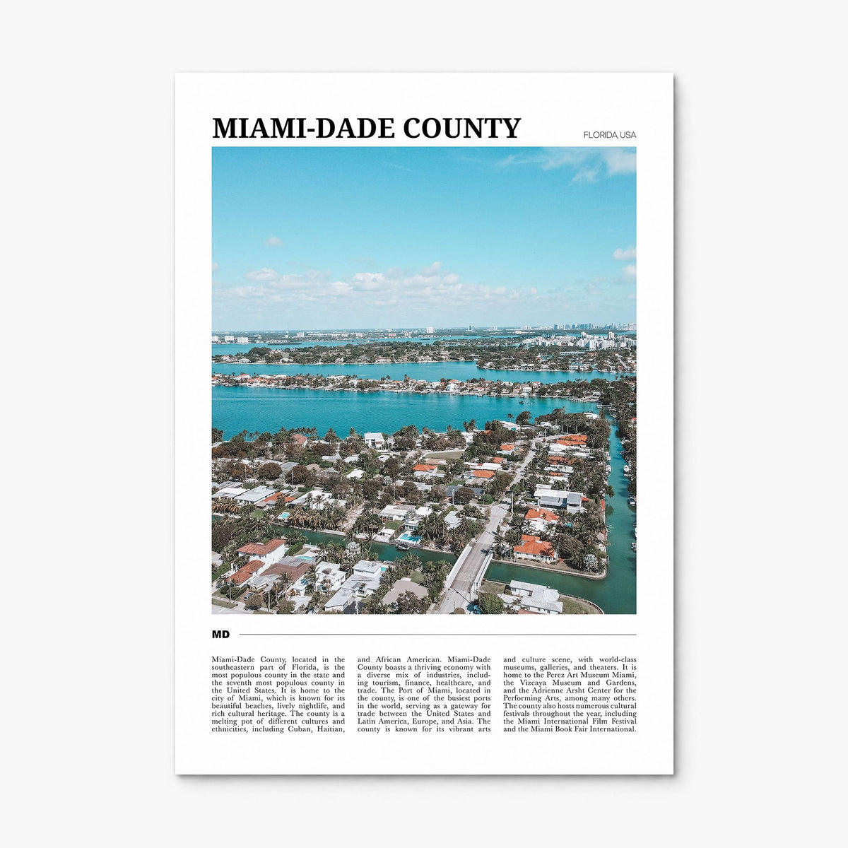 Miami-Dade County Travel Poster, print only (unframed)