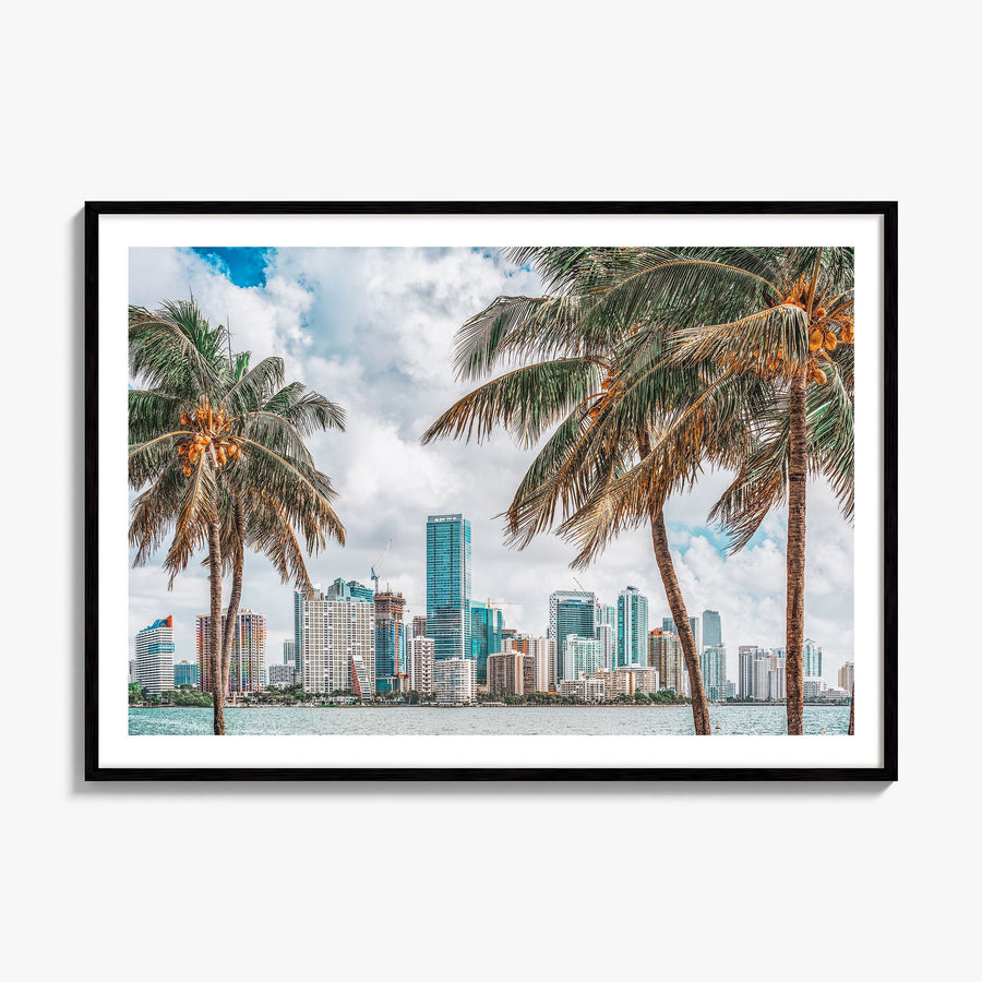 Miami Photo Poster, framed poster mockup, white border
