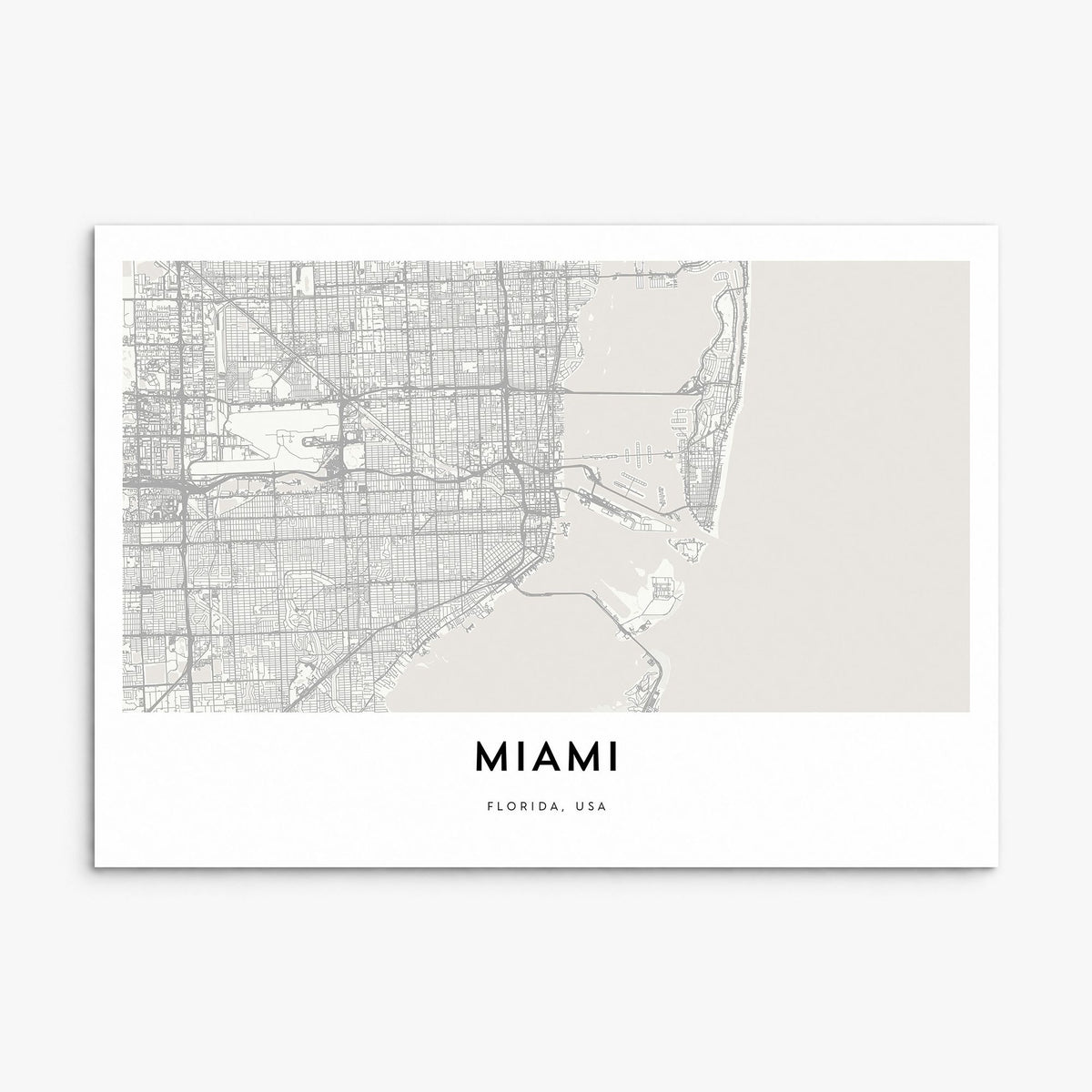 Miami Map Poster, print only (unframed)