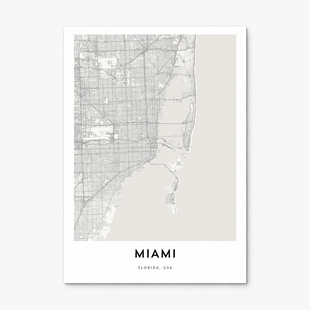 Miami Map Poster, print only (unframed)
