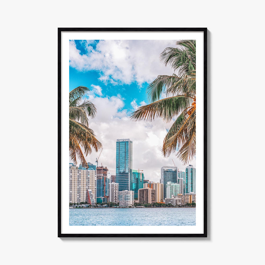 Miami no. 1 colorful photo poster of Florida, USA – vertical wall art, unframed print shown in interior mockup