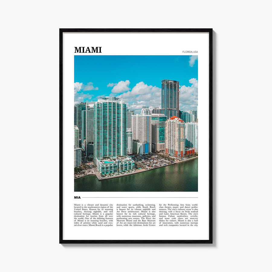 Miami no. 1 colorful travel poster of Florida, USA – vertical wall art, unframed print shown in interior mockup