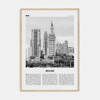 Miami No 2 Poster Natural Wood / 8x12 in Nbourhood Travel B&W Poster