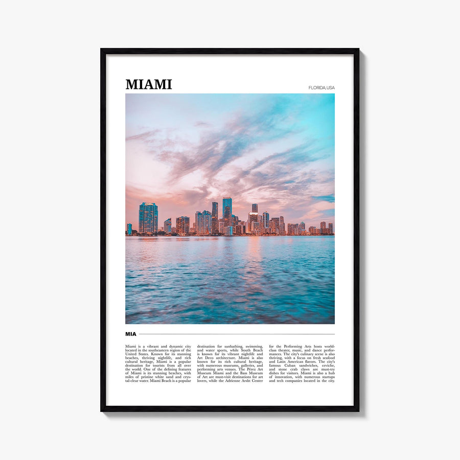 Miami no. 3 colorful travel poster of Florida, USA – vertical wall art, unframed print shown in interior mockup