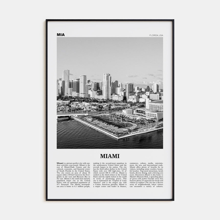 Miami No 3 Poster None / 8x12 in Nbourhood Travel B&W Poster