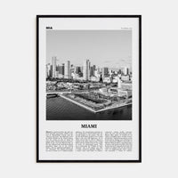 Miami No 3 Poster Black Wood / 8x12 in Nbourhood Travel B&W Poster