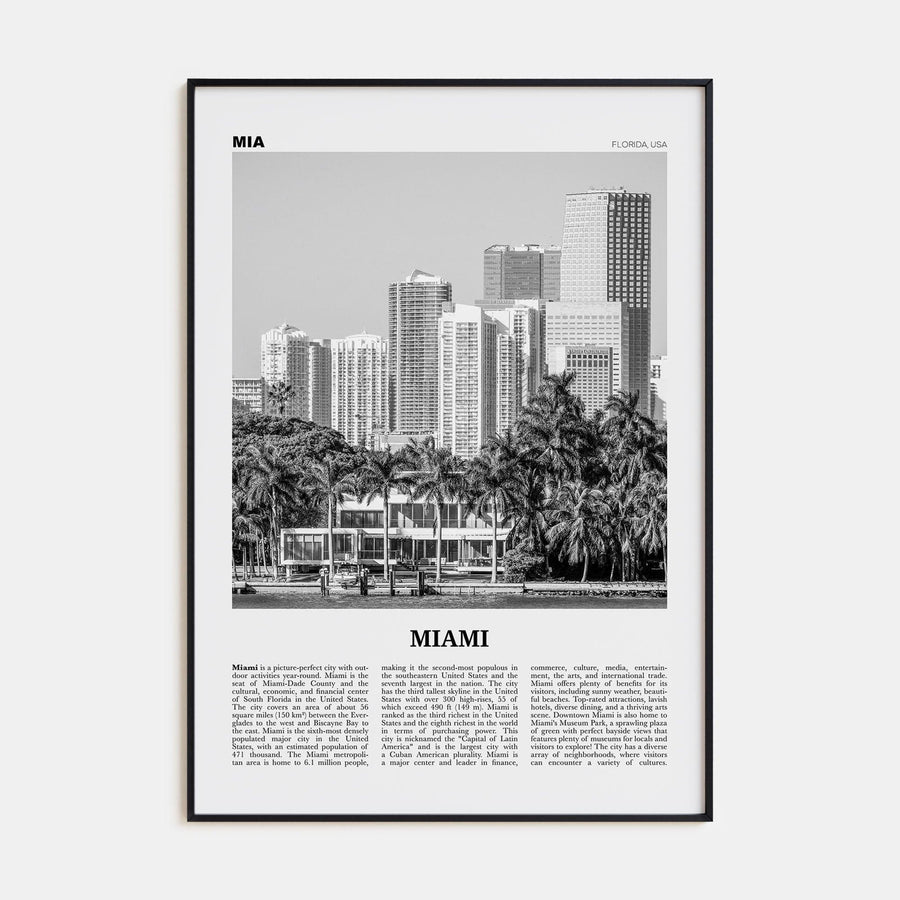 Miami No 4 Poster None / 8x12 in Nbourhood Travel B&W Poster