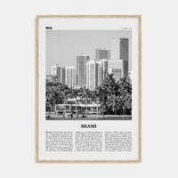 Miami No 4 Poster Natural Wood / 8x12 in Nbourhood Travel B&W Poster