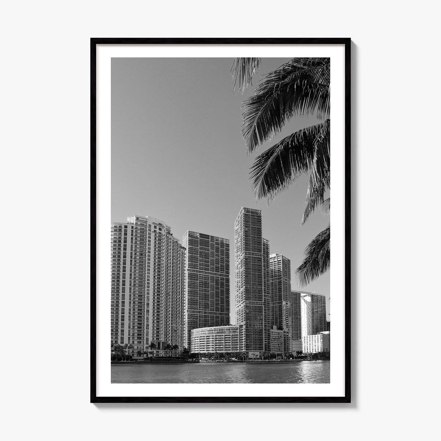 Miami Photo No 1 Poster, framed poster mockup, white border
