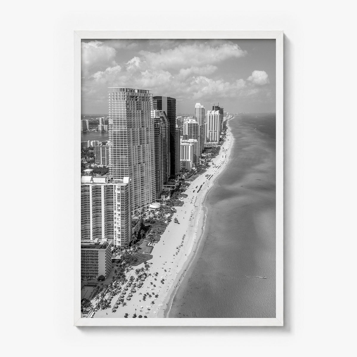 Miami Photo No 2 Poster in a white wood frame, full image (no border)