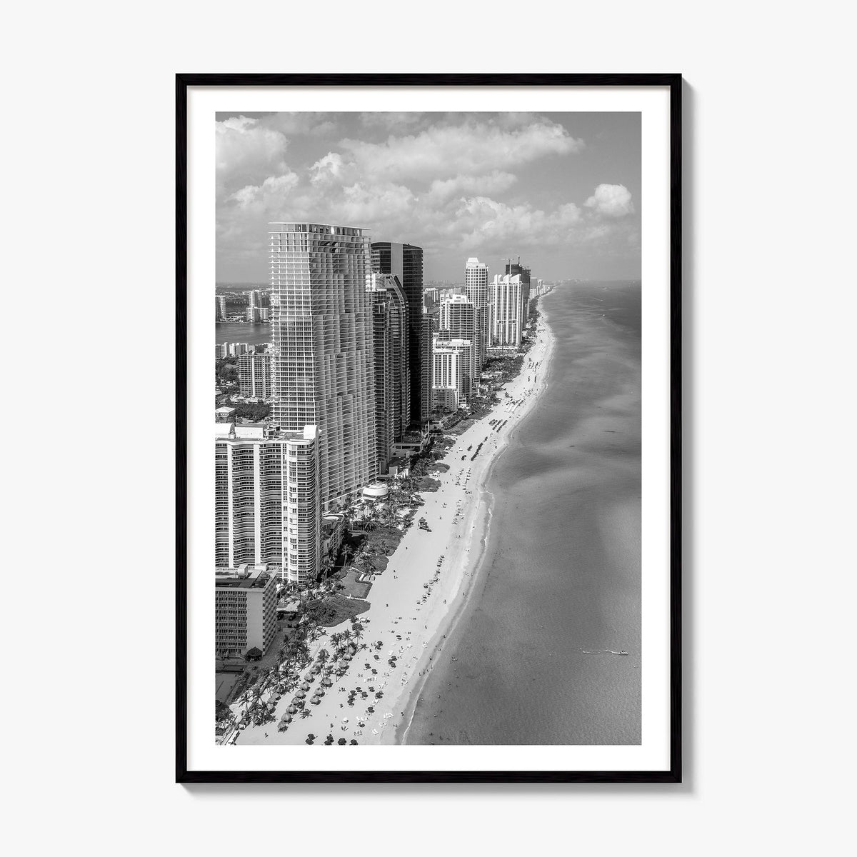 Miami Photo No 2 Poster, framed poster mockup, white border