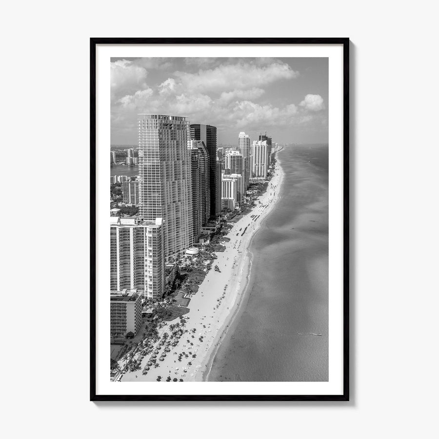 Miami Photo No 2 Poster, framed poster mockup, white border