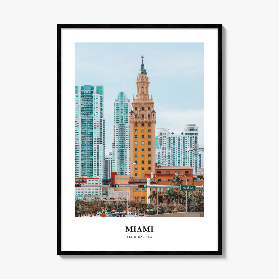 Miami Classic No 2 Poster, framed poster mockup