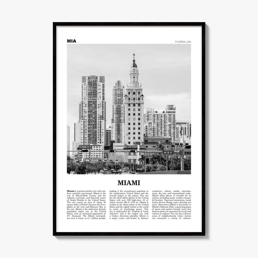 Miami Newspaper No 2 Poster, framed poster mockup