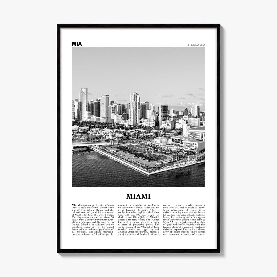 Miami Newspaper No 3 Poster, framed poster mockup