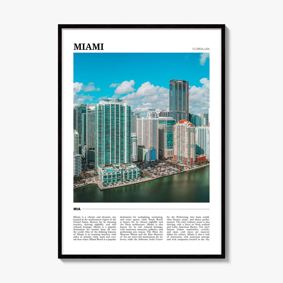 Miami Travel No 1 Poster, framed poster mockup