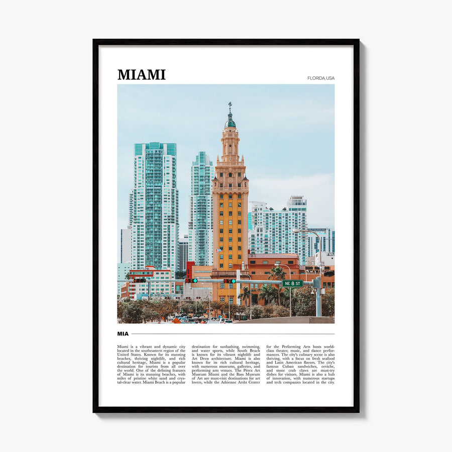 Miami Travel No 2 Poster, framed poster mockup
