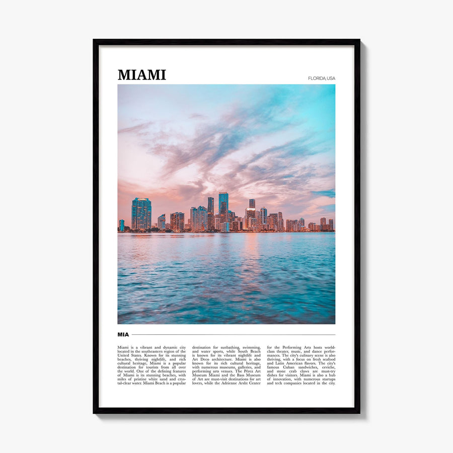 Miami Travel No 3 Poster, framed poster mockup