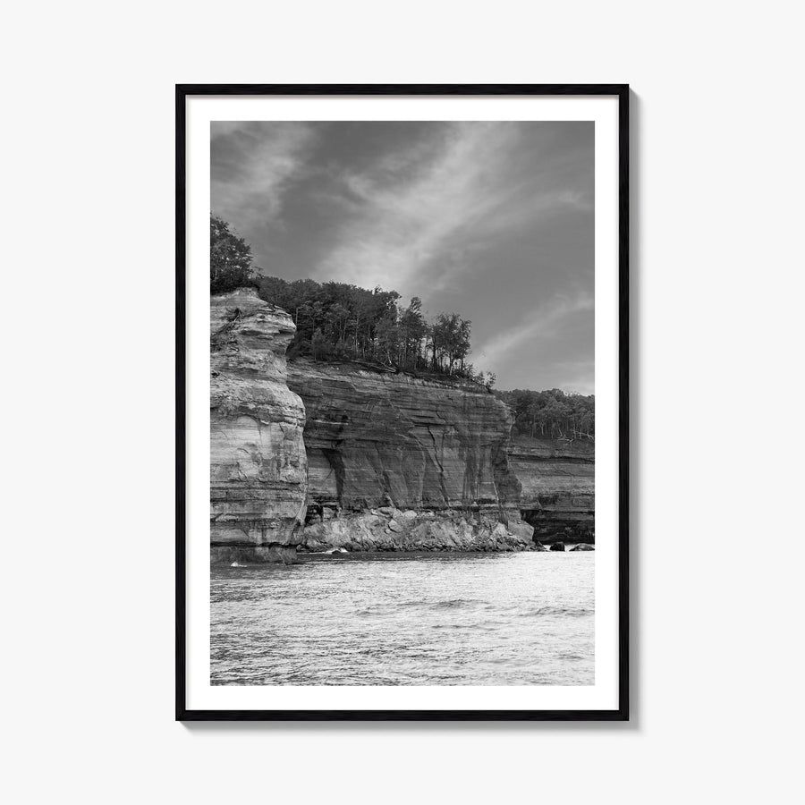Michigan no. 1 black & white photo poster of United States – vertical wall art, unframed print shown in interior mockup