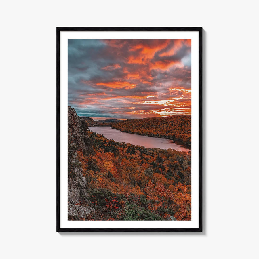 Michigan no. 1 colorful photo poster of United States – vertical wall art, unframed print shown in interior mockup