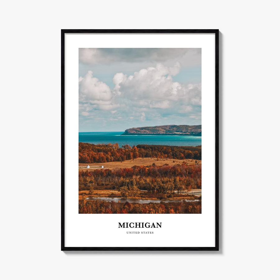Michigan no. 2 colorful classic poster of United States – vertical wall art, unframed print shown in interior mockup