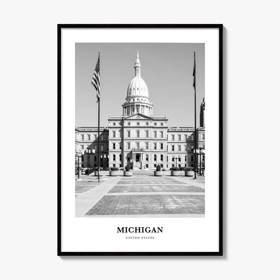 Michigan Classic No 1 Poster, framed poster mockup