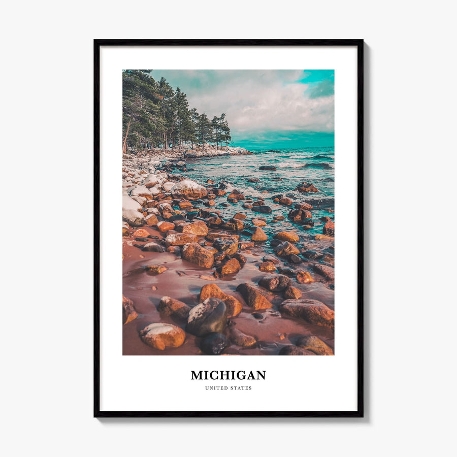 Michigan Classic No 1 Poster, framed poster mockup