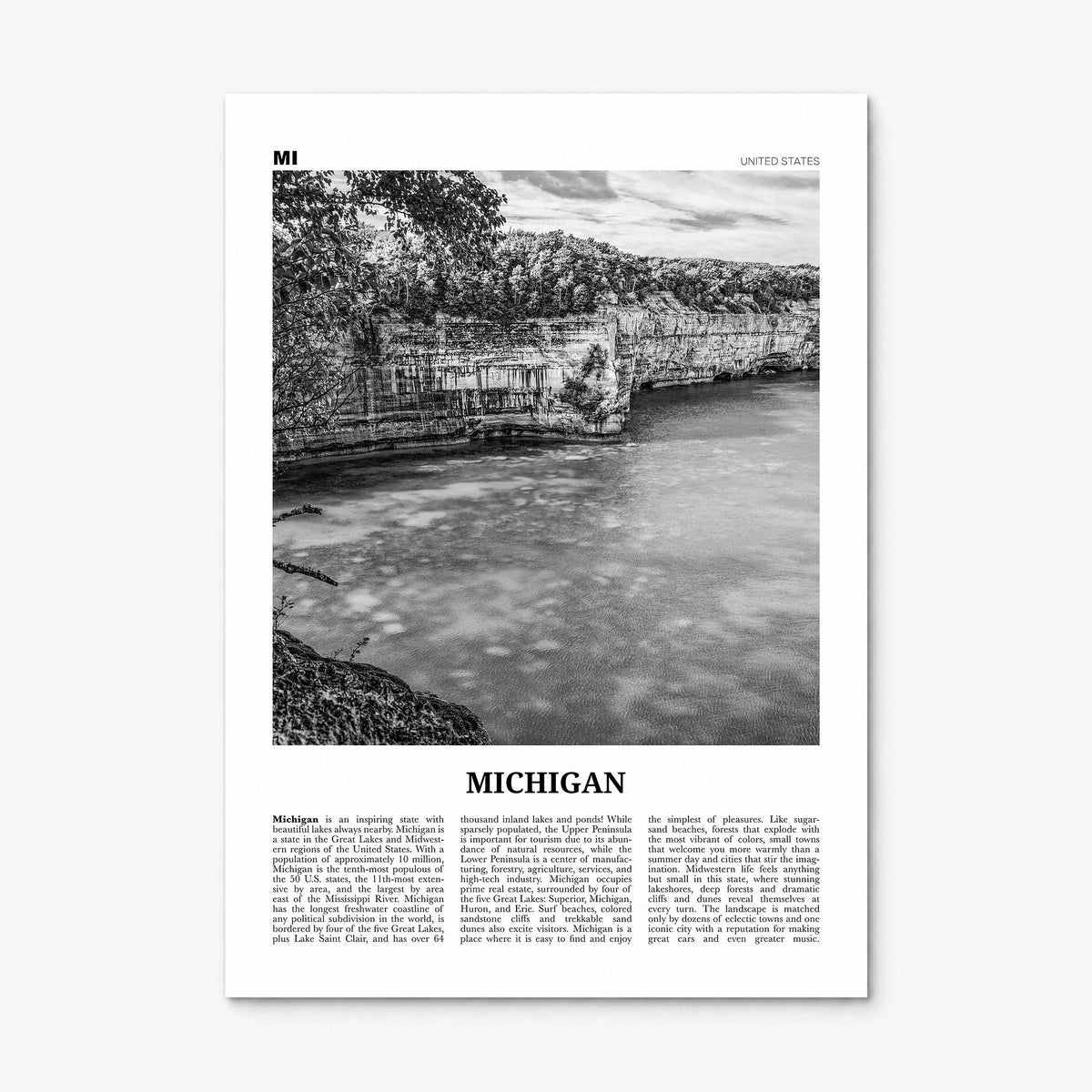 Michigan Newspaper No 2 Poster, print only (unframed)