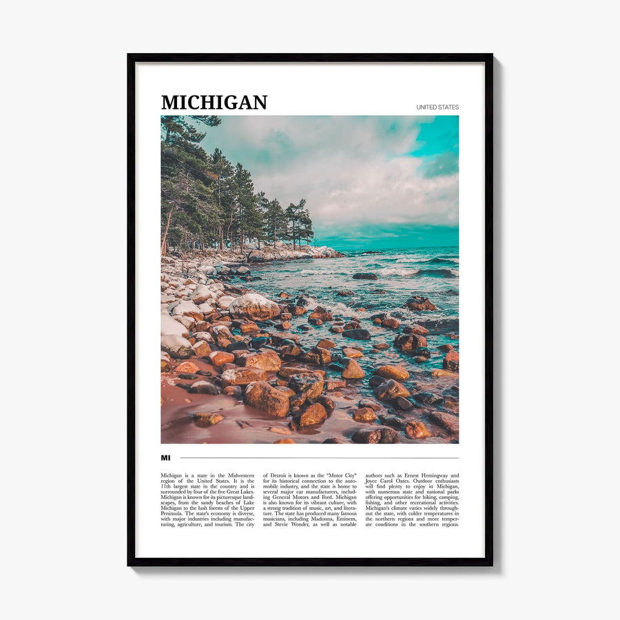 Michigan Travel No 1 Poster, framed poster mockup
