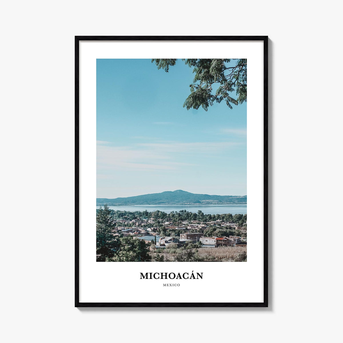 Michoacán no. 2 colorful classic poster of Mexico – vertical wall art, unframed print shown in interior mockup