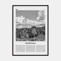 Micronesia Poster Black Wood / 8x12 in Nbourhood Travel B&W Poster