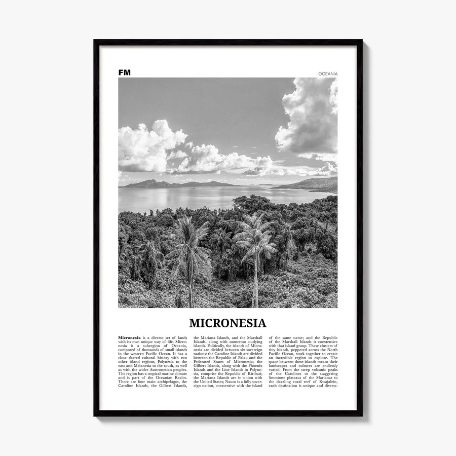 Micronesia Newspaper Poster, framed poster mockup