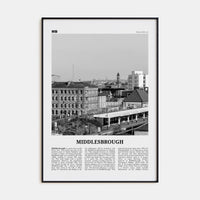 Middlesbrough Poster None / 8x12 in Nbourhood Travel B&W Poster