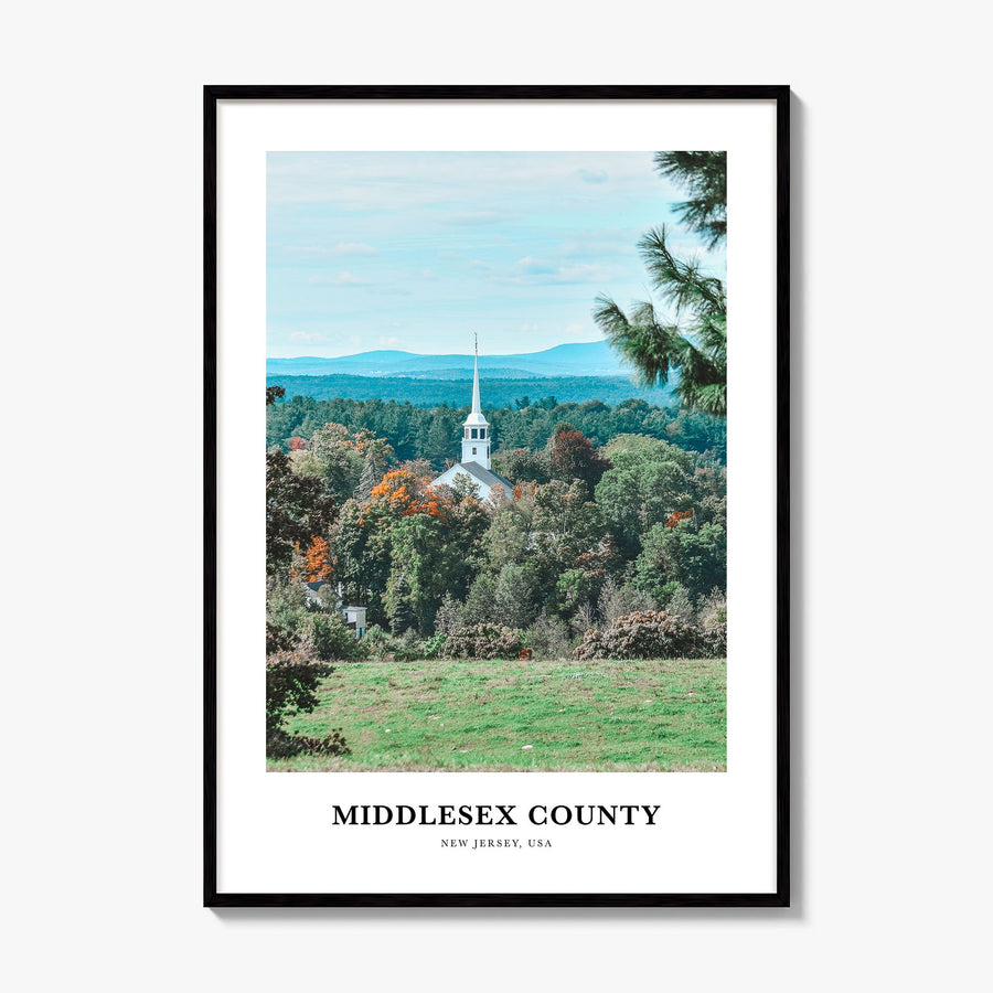 Middlesex County Classic Poster, framed poster mockup