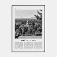 Middlesex County Poster None / 8x12 in Nbourhood Travel B&W Poster