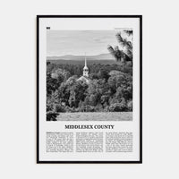 Middlesex County Poster Black Wood / 8x12 in Nbourhood Travel B&W Poster