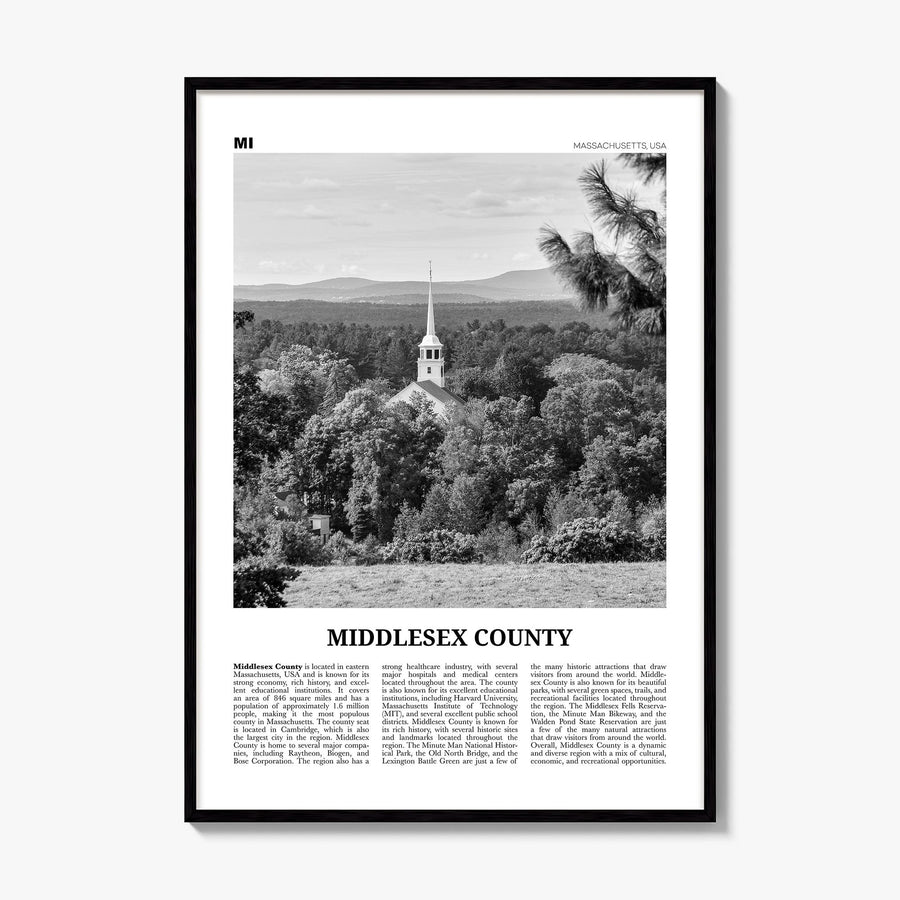 Middlesex County Newspaper Poster, framed poster mockup