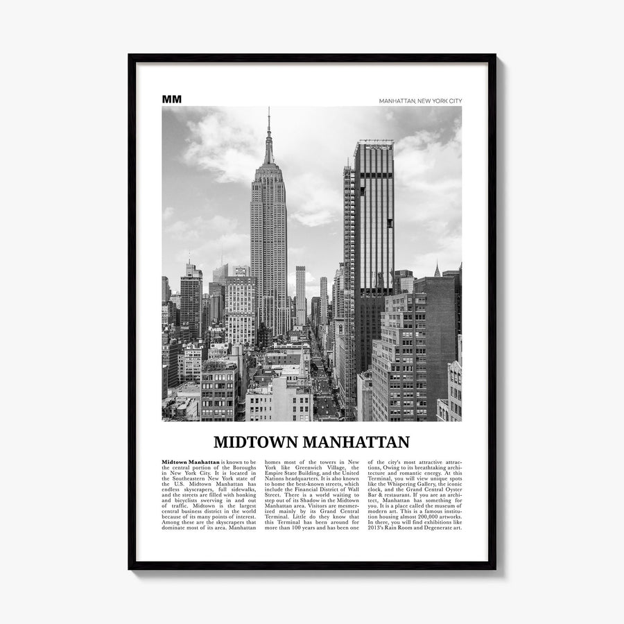 Midtown Manhattan Newspaper Poster, framed poster mockup